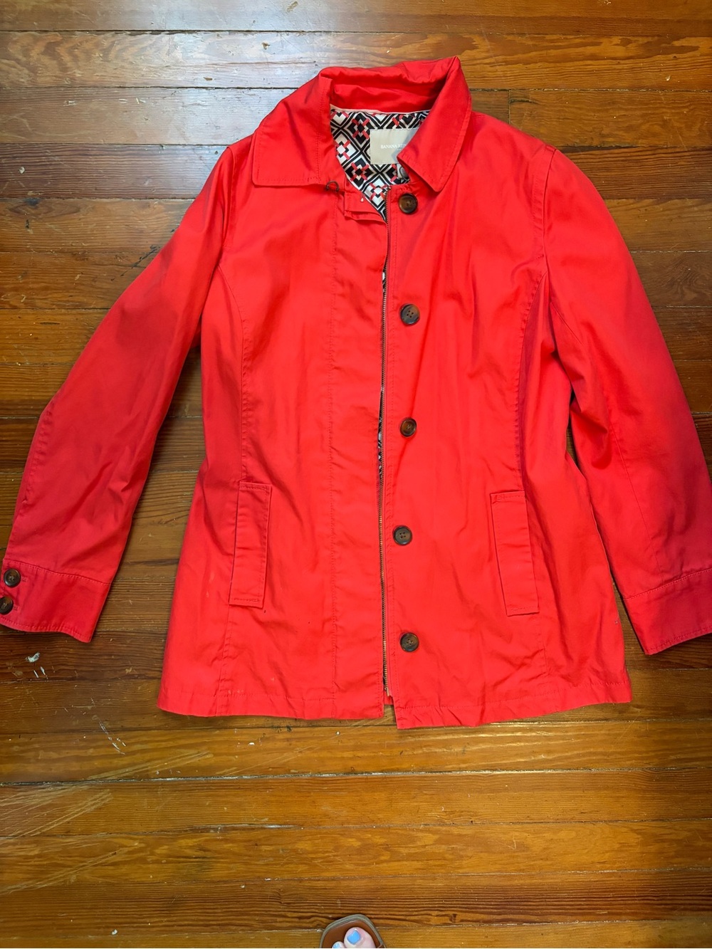 Banana Republic Bright Red Trench Coat